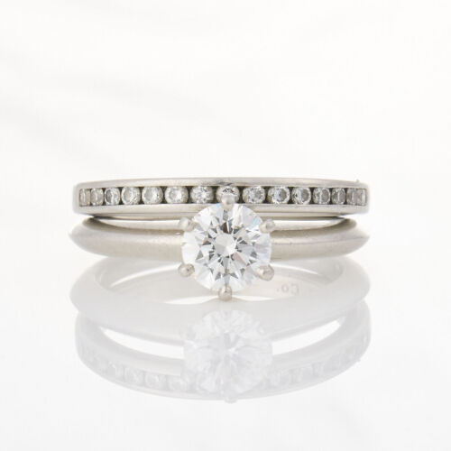 Tiffany & Co, .84ct Diamond Solitaire Ring with Diamond Band