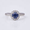 18ct White Gold, Naveya & Sloane, 1.25ct Blue Sapphire and .25ct Diamond Ring