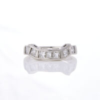 Platinum. .90ct Princess Cut Shaped Diamond Ring