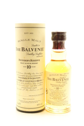 (1) The Balvenie Founder's Reserve 10 Year Old Single Malt Scotch Whisky in Miniature, 40% ABV, 50ml