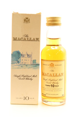 (1) The Macallan 10 Year Old Sherry Oak Single Malt Scotch Whisky in Miniature, 40% ABV, 50ml, Circa 1990s (GB)