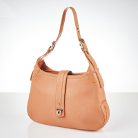 Salvatore Ferragamo Peach Saffiano Leather Gancini Bag