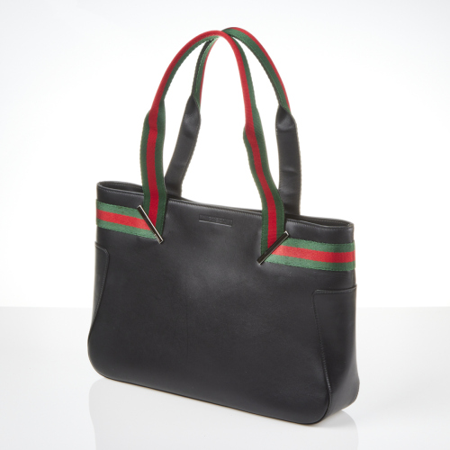 Gucci Black Sherry Line Tote Bag