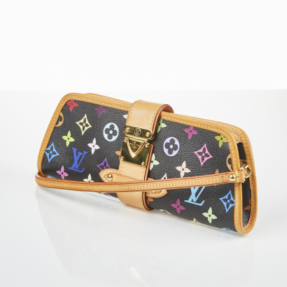  Louis Vuitton Black Multicolore Monogram Shirley Bag with Box