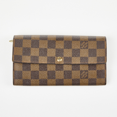 Louis Vuitton Damier Ebene Sarah Wallet with Box