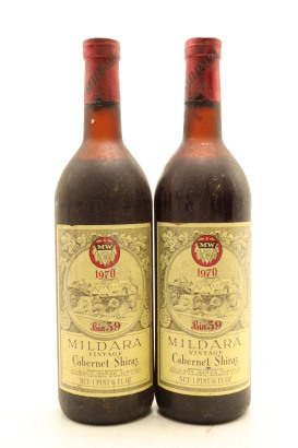 (2) 1970 Mildara Bin Cabernet - Shiraz, Australia