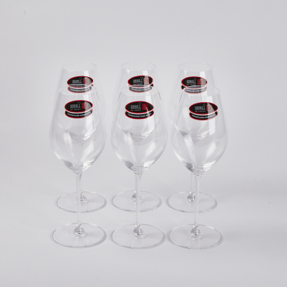 (1) Riedel Veritas Champagne Glasses, 6 Pack, Sold as one Lot