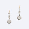 15ct Yellow Gold/ Platinum, Vintage, .77ct Diamond Drop Earrings