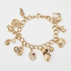 9ct Yellow Gold, Charm Bracelet with Eleven, 9ct Yellow Gold Charms