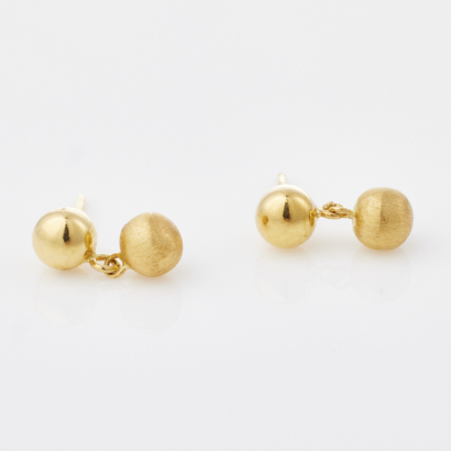 18ct Yellow Gold, 4mm Ball Drop Earrings