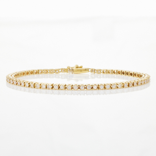 18ct Yellow Gold, 2.44ct Diamond Tennis Bracelet