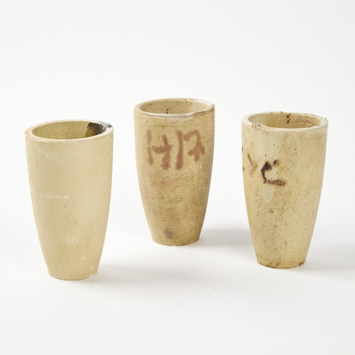 A Trio of Ceramic Gold Smelting Crucibles