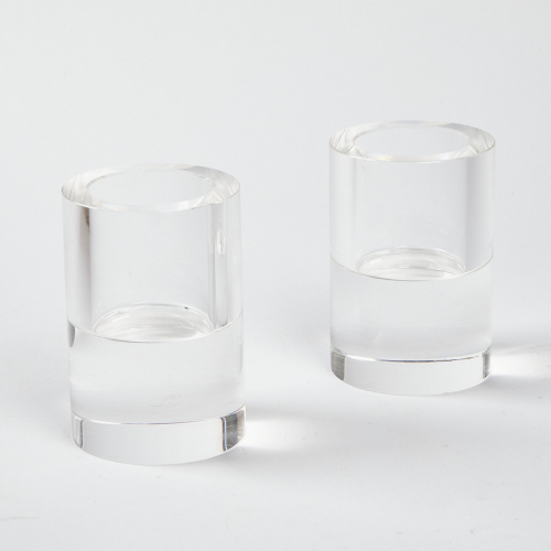 A Pair Of Heavy Crystal Candle Holders