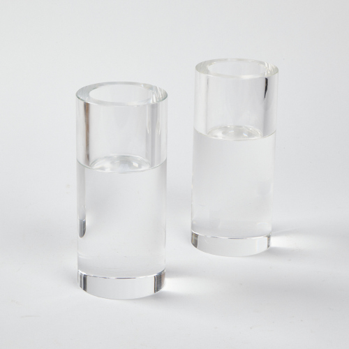 A Pair Of Heavy Crystal Candle Holders