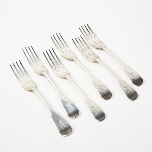 A Set Of Six Sterling Silver Georgian Forks London 1827