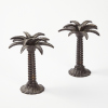 A Pair of Palm Tree Candle Holders