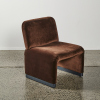 A Vintage Italian Chair In Chocolate Velvet