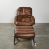 A Luxurious Modernist Cognac Leather And Chrome Chair - 2