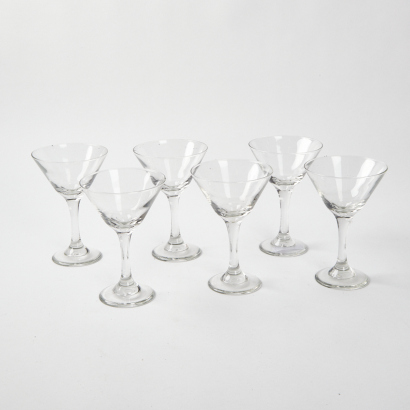 A Set of Six Martini Glasses