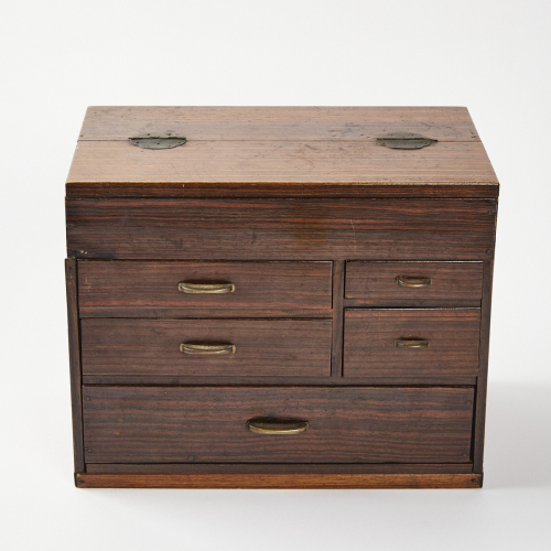 A Japanese Zebra Wood Small Collectors Drawers