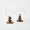 A Pair Of Whisky Glasses With Napoleon Bust Stems