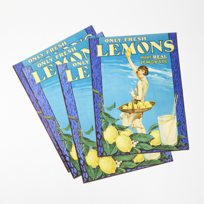 A Collection Of Four Vintage Original Fresh Lemons Prints c.1930s