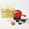 A French Red Enamel Cast Iron Fondue Set In Box - 2