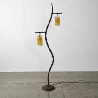 An Italian Floor Lamp With Murano Glass Shades