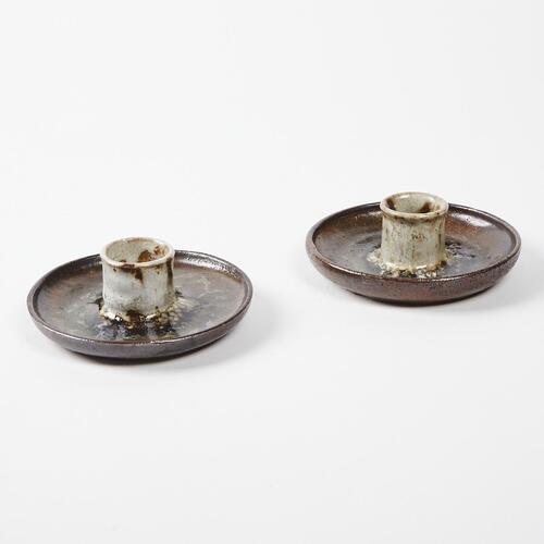 A Pair of Ceramic Candle Holders