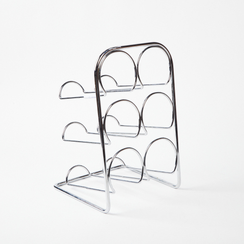 A Chrome Six Bottle Wine Rack