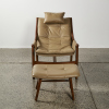 A Scandinavian Leather Sling Chair With Footstool - 2