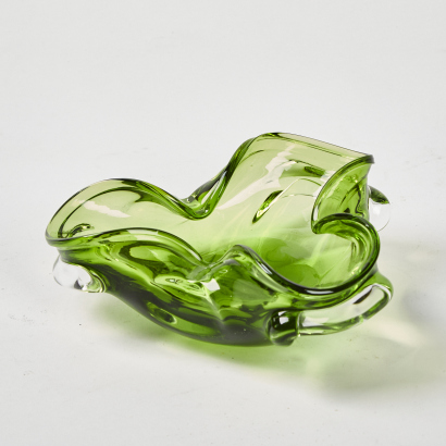 A Green Art Glass Dish