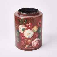 An Antique French Hand-painted Wood Vase