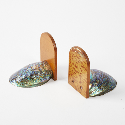 A Pair Of Vintage Paua Shell Bookends