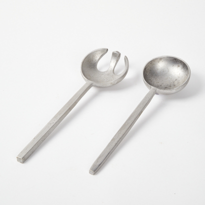 A Pair Of Aluminium Salad Servers