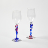 A Pair Of Art Glass Wine Glasses