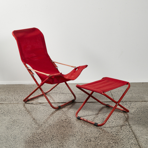 An Italian Fiesta Folding Armchair By Fiam With Footstool