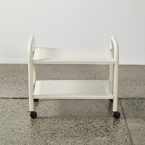 An Eighties Cream Metal Perforated Trolley