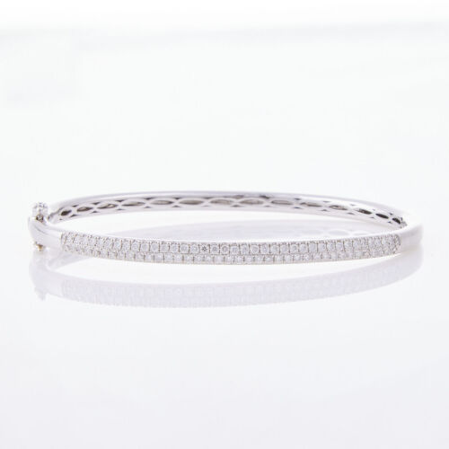 18ct White Gold, 1.13ct Grain Set Modern Diamond Bangle