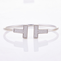 Tiffany & Co, 18ct White Gold, Tiffany T Diamond Bangle