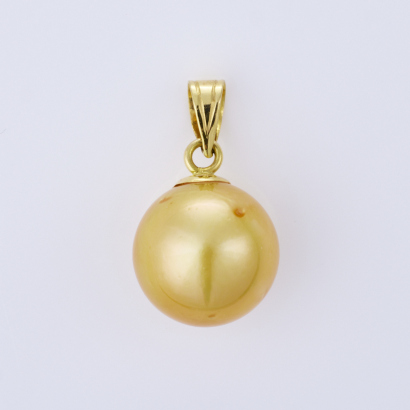14ct Yellow Gold, 11.40mm Gold Colour Pearl Pendant