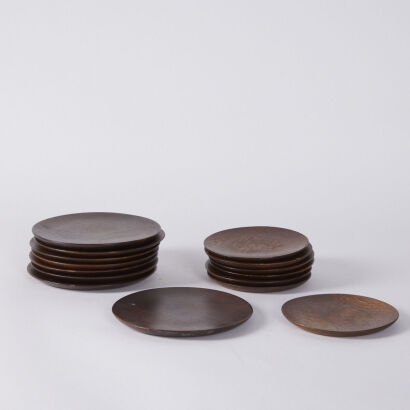 A Set of 15 Wood Side Plates