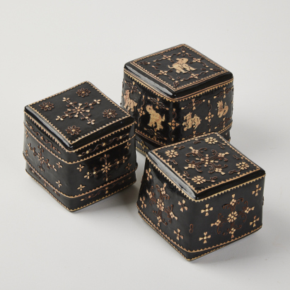 A Trio of Kun-It Betel Nut Boxes, Burma