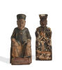 Two Chinese Wood Buddha
