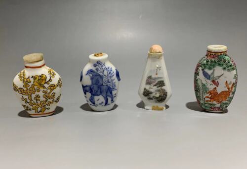 Chinese Ceramic Snuff Bottles - Set of 4
