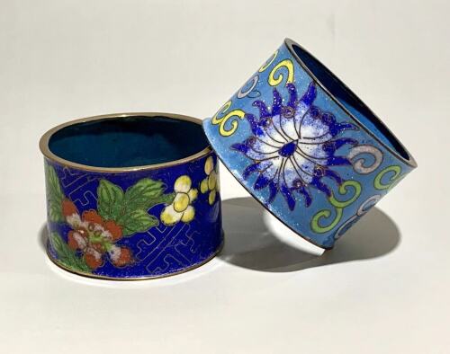 Early 20th Centry Chinese Cloisonne Napkin Rings - Set of 2