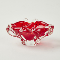 A Murano Art Glass Ruby Red Dish