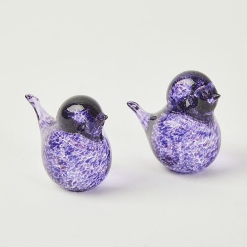 A Pair of Art Glass Birds