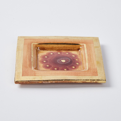 A Georges Pelletier Gilded Ceramic Tray