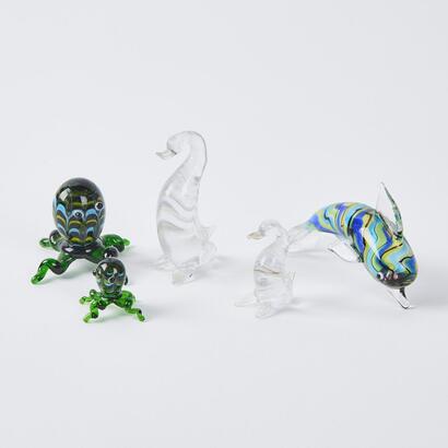 A Collection Of Five Small Murano Art Glass Animals